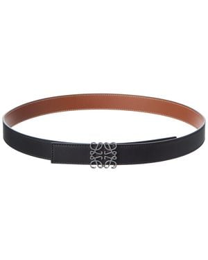 Loewe Anagram Reversible Leather Belt - Brown