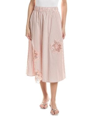NVLT Poplin Midi Skirt - Pink