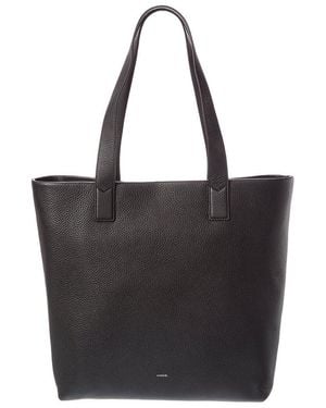 Vince Slim Leather Tote - Black