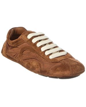 Prada Montecarlo Suede Trainer - Brown