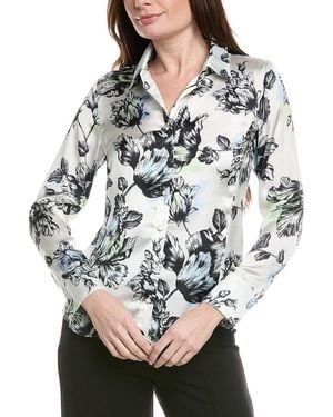 Philosophy Slim Button Blouse - Gray