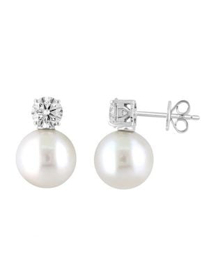 Effy Fine Jewelry 1.00 Ct. Tw. Lab-Grown Diamond & 10Mm Pearl Earrings - White