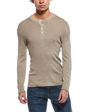 Jonathan Simkhai Hezekiah Silk & Cashmere-Blend Henley Shirt - Grey