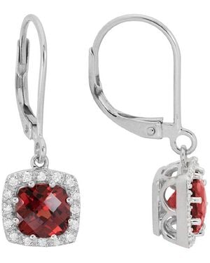 Diamond Select Cuts 14k 2.61 Ct. Tw. Diamond & Garnet Earrings - White