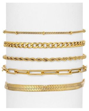 Eye Candy LA Stack Bracelet Set - White