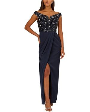 Aidan Mattox Embellished Maxi Dress - Blue