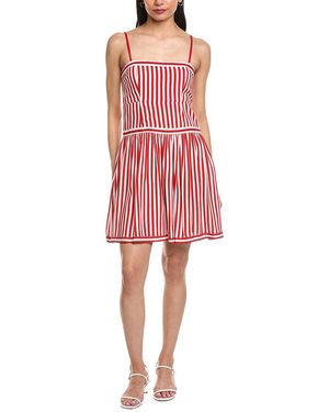 Garrie B Noodle Strap Striped Mini Dress - Red