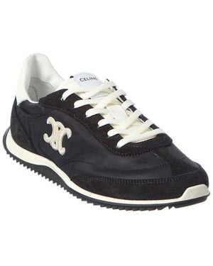 Celine Logo Leather Sneaker - Black