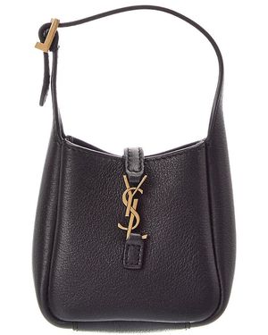 Saint Laurent Le 5 A 7 Micro Leather Hobo Bag - Black