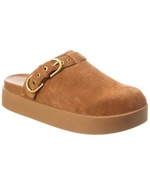 Rag & Bone Geo Buckle Suede Platform Mule - Brown