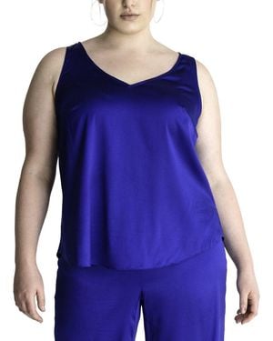 Gabriella Rossetti Gia Silk-Blend Top - Blue