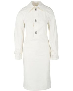 Bottega Veneta Collared Shirt Dress - White