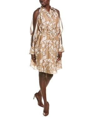 Brunello Cucinelli Silk Shirtdress - Natural