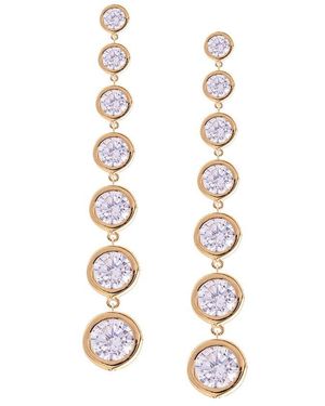 Crislu 18K Rose Over Cz Earrings - White