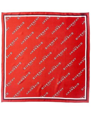 Givenchy Shadow Silk Scarf - Red