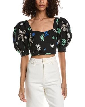 RHODE Ara Short Sleeve Top - Black