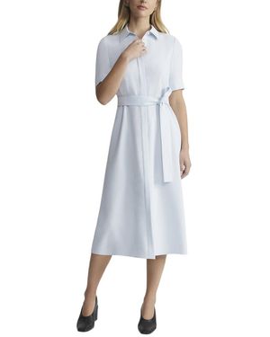 Lafayette 148 New York A-Line Belted Shirtdress - Blue