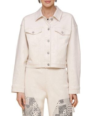 Avec Les Filles Heart Inset Trucker Jacket - Natural