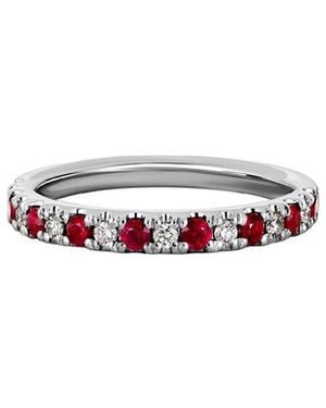 Diamond Select Cuts 14K Diamond .13 Ct. & .40 Ct. Ruby Ring - White