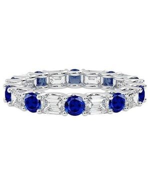 VOWE 14K 4.00 Ct. Tw. Lab-Grown Diamond & Lab-Grown Sapphire Ring - Blue