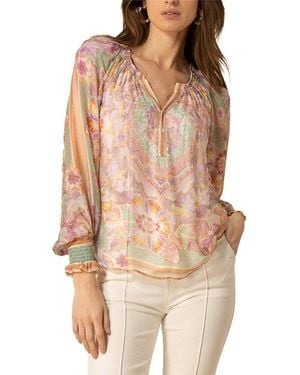 Hale Bob Michaela Silk-Blend Blouse - Natural