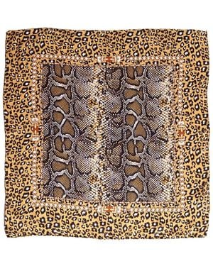 Blue Pacific Safari Silk Square Neckerchief - Metallic