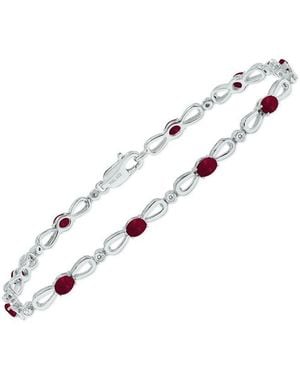 Gemstones 1.61 Ct. Tw. Diamond & Ruby Bracelet - White