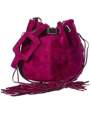 Roger Vivier Suede Bucket Bag - Purple