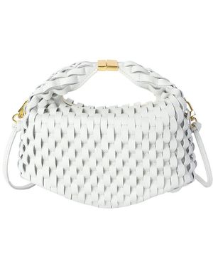 Tiffany & Fred Paris Woven Leather Top Handle Crossbody - White