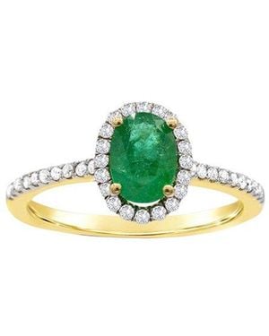Gemstones 14K 0.72 Ct. Tw. Emerald Statement Ring - Green