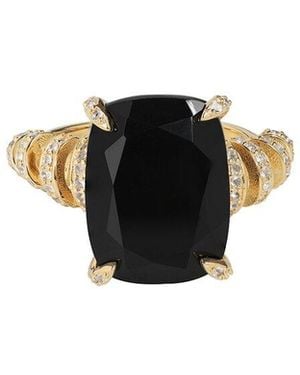 TIRAMISU 18K Over 10.65 Ct. Tw. Onyx, Topaz Ring - Black