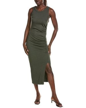 Michael Stars Tala Sleeveless Shirred Seam Midi Dress - Green