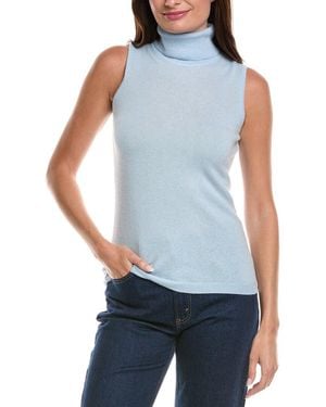 Forte Turtleneck Cashmere Sweater Vest - Blue