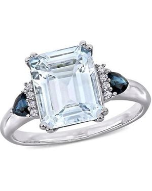 Rina Limor Silver 3.34 Ct. Tw. Diamond & Gemstone Ring - Blue