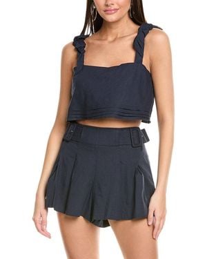 Ramy Brook Cora Linen-Blend Tank - Blue