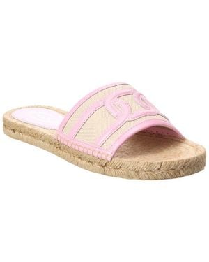 Tod's Canvas & Leather Sandal - Pink