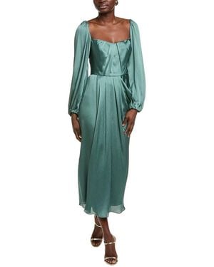 Lela Rose Draped Midi Dress - Green
