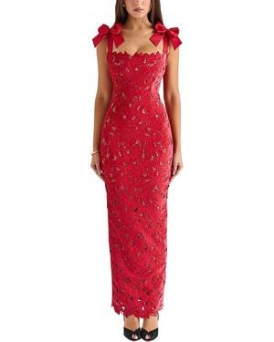 Ariele Tesoro Embellished Maxi Dress - Red