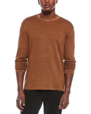 John Varvatos Leo Slub Crewneck Shirt - Brown