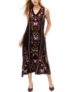 Johnny Was Carminia Silk-Blend Tank Dress - Brown