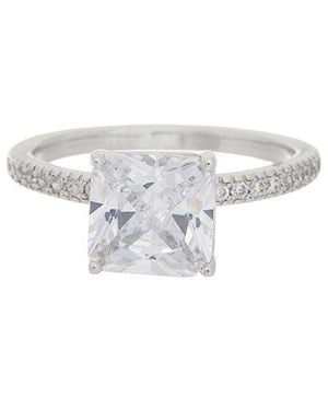 Juvell 18K Plated Topaz Cz Ring - White