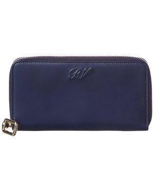 Roger Vivier Leather Zip Around Wallet - Blue