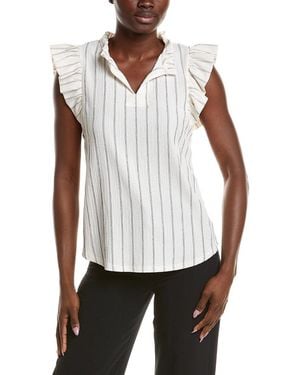 Anne Klein Pinstripe Top - White