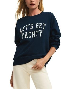 Z Supply Yachty Boyfriend Sweatshirt - Blue