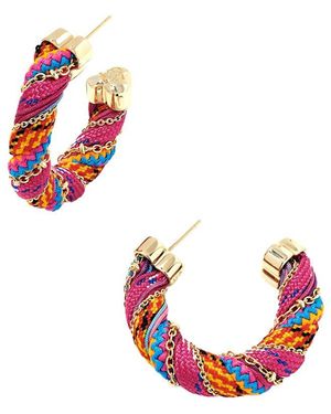 Kendra Scott Masie Corded 14K Hoop Earrings - Red