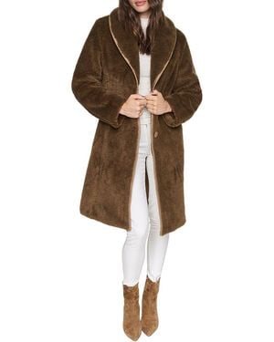 Andrew Marc Edessa Shawl Collar Coat - Brown