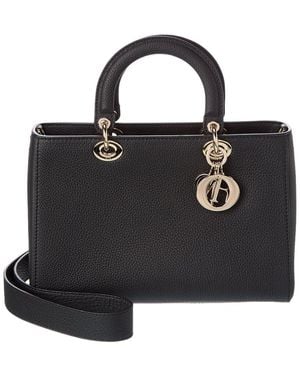 Dior Lady D-Sire Medium Leather Tote - Black