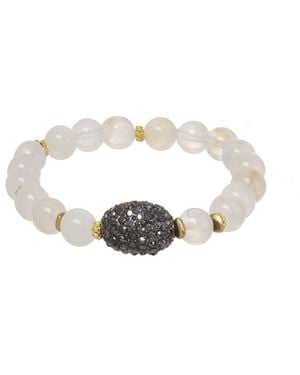 Rachel Reinhardt Jewelry Baby's Breath Moonstone Crystal Fireball Bracelet - White