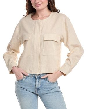 Vince Camuto Cropped Linen-Blend Jacket - Natural