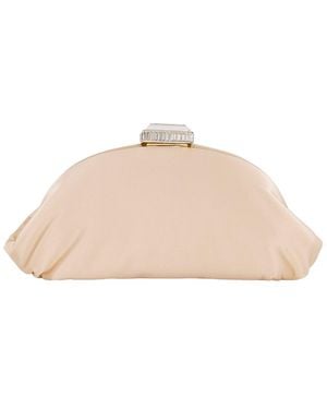 Badgley Mischka Leia Silk Clutch - Natural